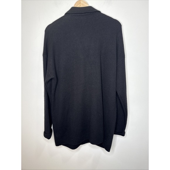 NEW Splendid Collection Cashmere Cardigan Jacket Women's L Black Button Up Long - Picture 7 of 7